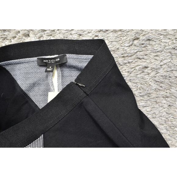 NEW Ann Taylor Black Nylon Straight Skirt Size 4 Geometric Zip - Picture 5 of 7